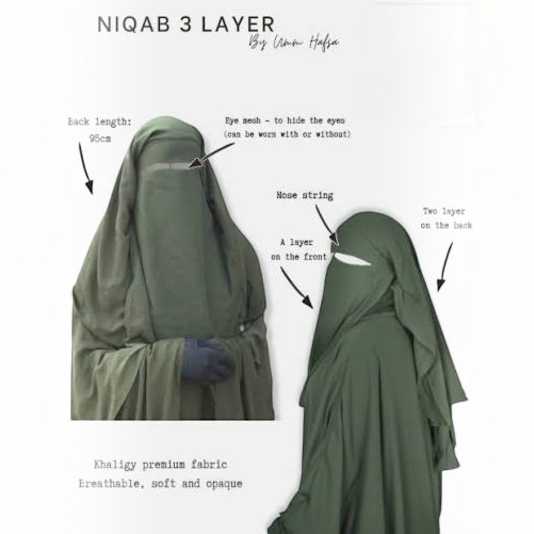 Triple Layer Naqab #407, wholesale, Rayyan Hijab Store - photo 2