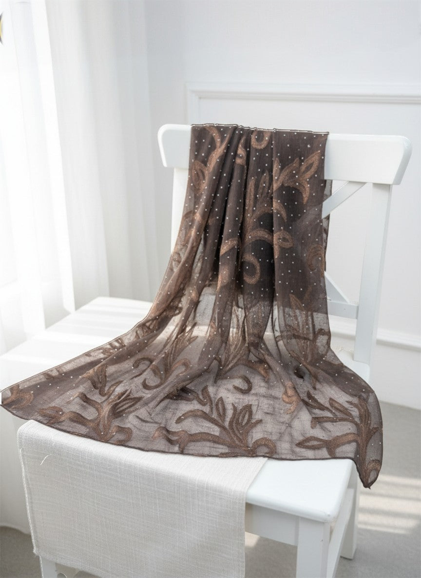 Chiffon Broosha Nug Stole #445 (12pcs pack)