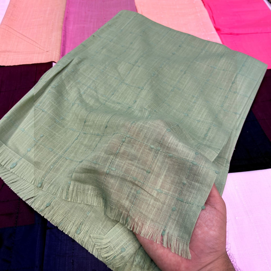 Lawn Slubbed Check #424, 12-piece wholesale pack, Rayyan Hijab Store - photo 1