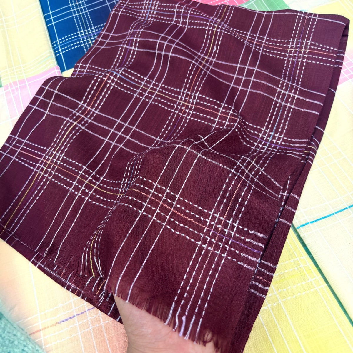 Lawn Slubbed Check #424, 12-piece wholesale pack, Rayyan Hijab Store - photo 2