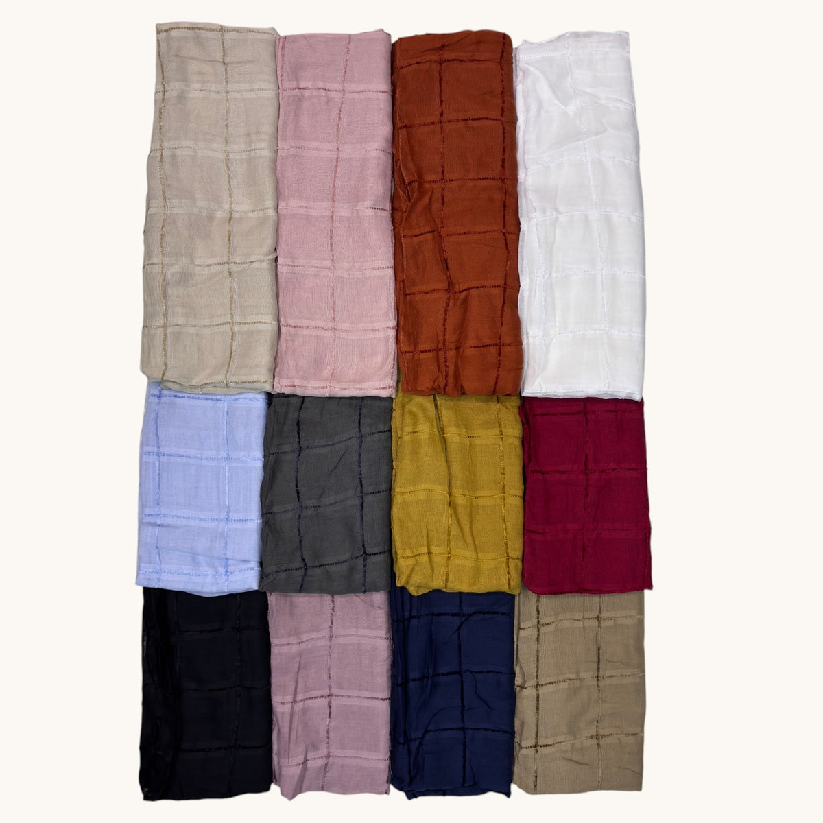 Fancy Lawn Stole #151, 12-color wholesale pack, Rayyan Hijab Store - photo 3