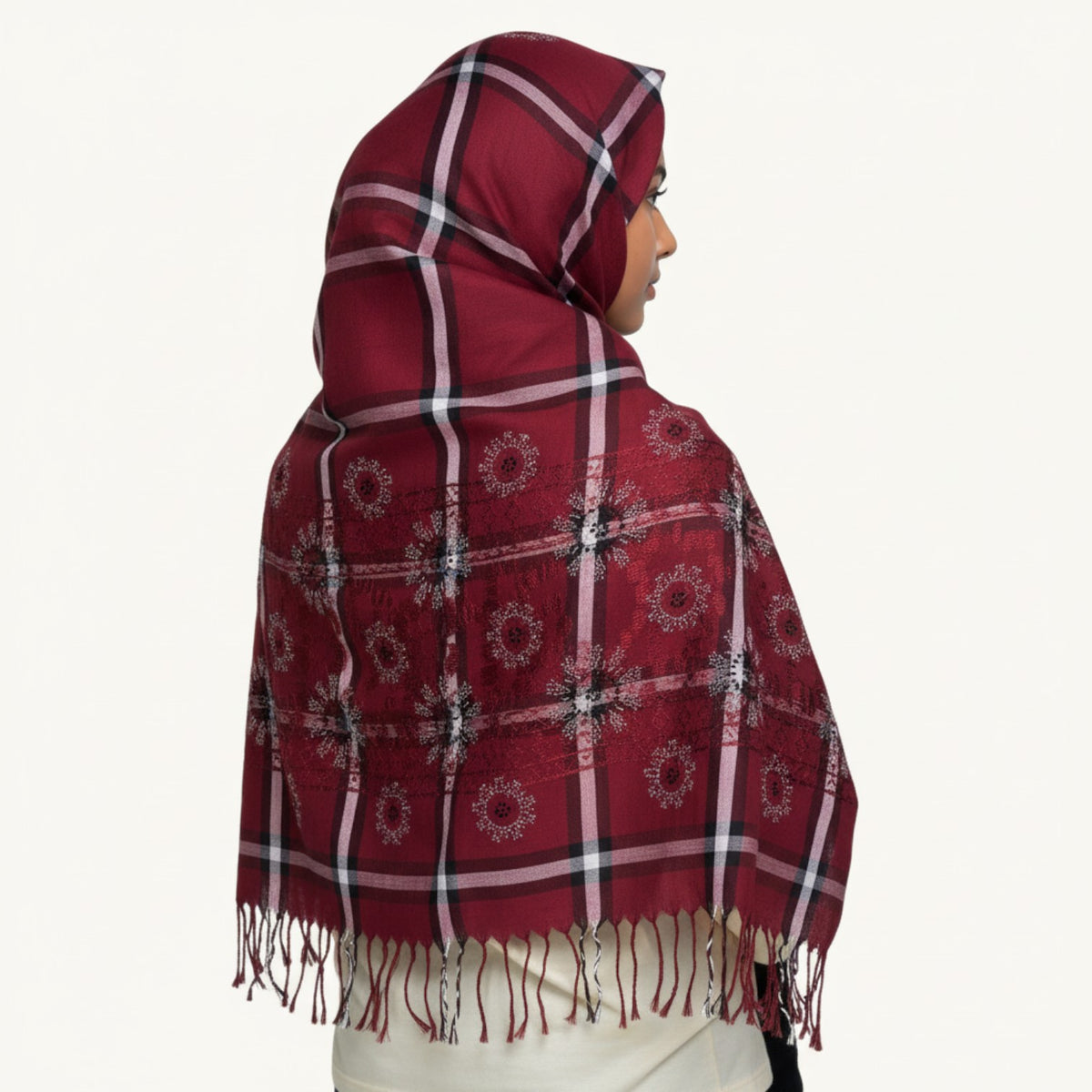 Checkered Nug Pallu #526, 12-piece wholesale pack, Rayyan Hijab Store - photo 1
