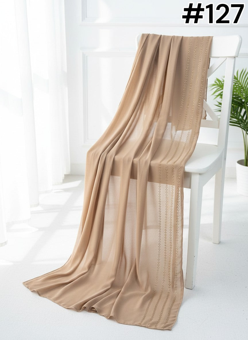 Chiffon Nug Stole #127 (12pcs Pack) شیفون نگ سٹول