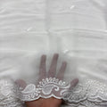 Chikankari embroidery chiffon dupatta design code 681-D4