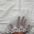 Chikankari embroidery chiffon dupatta design code 681-D2